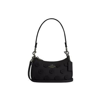 COACH Teri Pebble Leather Crossbody Bag, Shoulder Bag Mini Women's Black