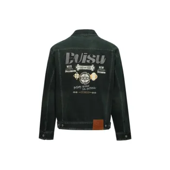 EVISU Denim Jackets Men Denim Green
