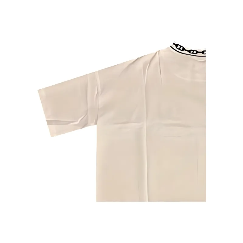HERMES Short Sleeved Dresses Women's Beige-3