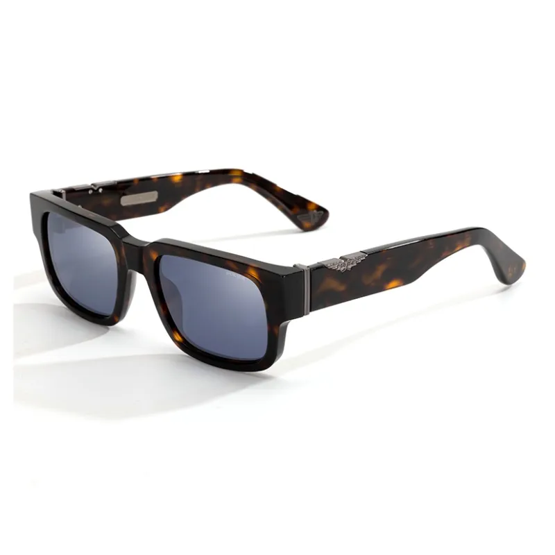 Police Plate Frame Rectangular Sunglasses Unisex-3