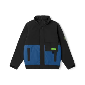 Kappa Letter Colorblock Hooded Puffer Jacket Unisex