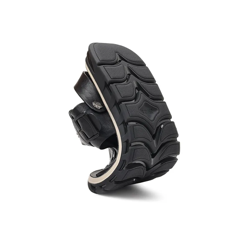 PT'SON Beach Sandals Men's Black-3