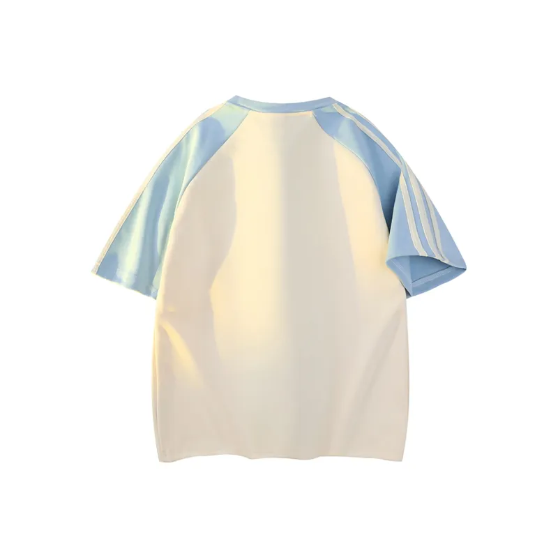 Qnxeey T Shirt Unisex Black & White With Gray Sleeves-13