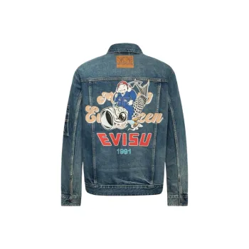 EVISU Denim Jackets Men Denim Blue
