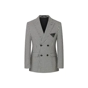 JOHNHOLLIS Business Suit Men's Black White Plaid