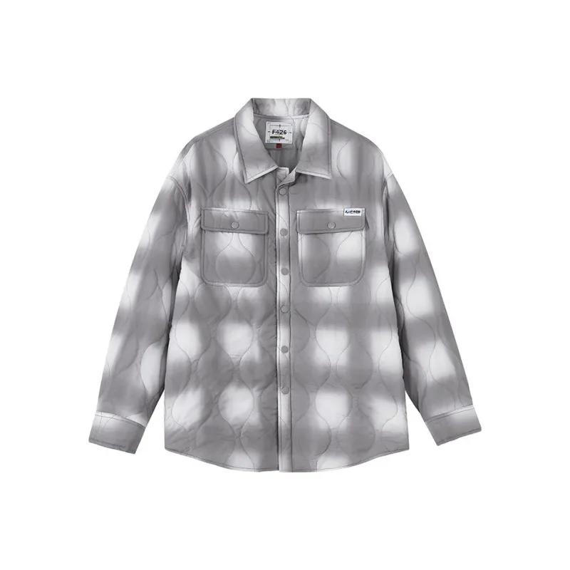 F426 FW22 Plaid Gradient Lapel Loose Fit Puffer Jacket Unisex-0
