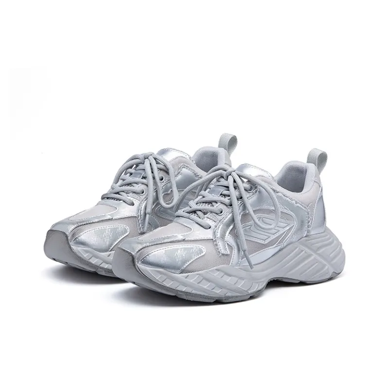 BURGELY Breathable And Lightweight Low Top Chunky Sneakers Women's-13