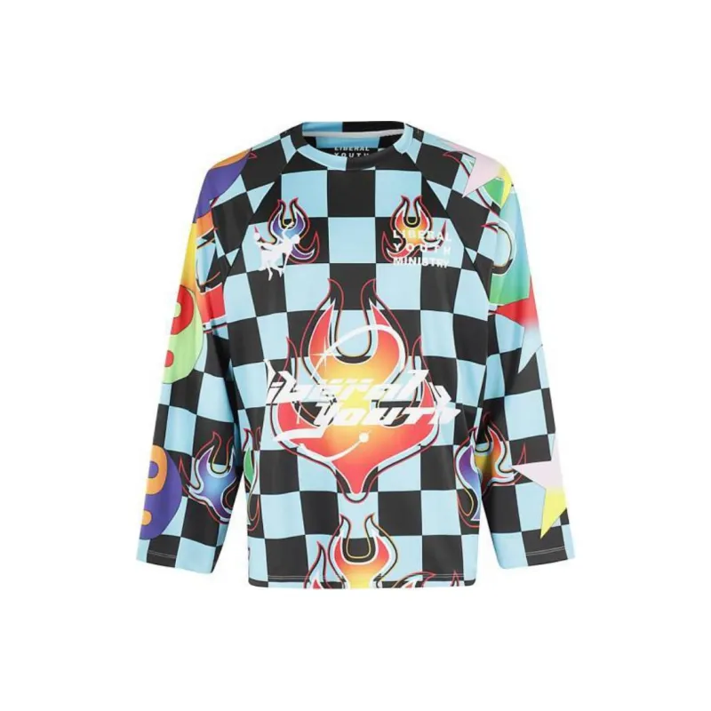 Liberal Youth Ministry Graphic print Checked Sweatshirt-0