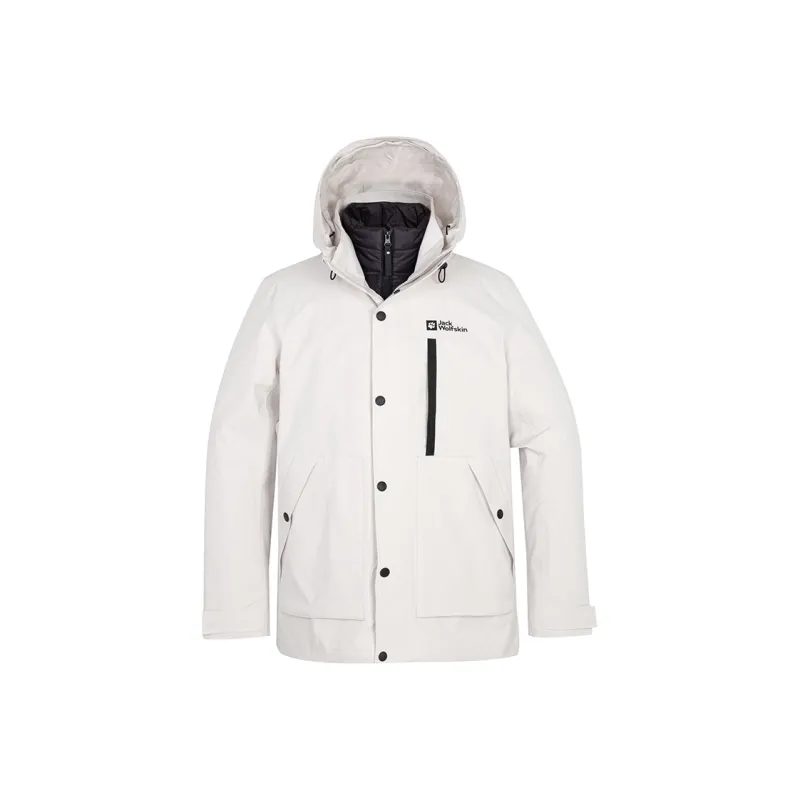Jack Wolfskin Water Resistant Windproof Warm Water Repellent Windbreaker Jacket Men's Dark Gray-14