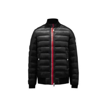 Moncler FW22 Solid Color Stand Collar Loose Fit Down Jacket Men's Black