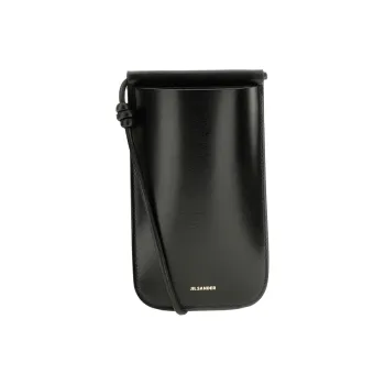 JIL SANDER Nappa Leather Cell Phone Pouch Women's Black