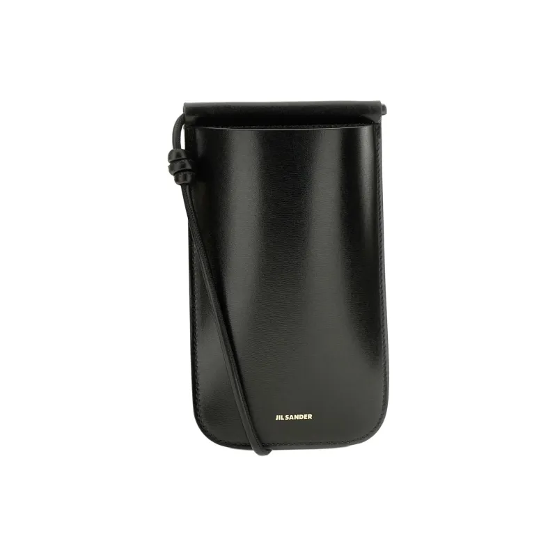 JIL SANDER Nappa Leather Cell Phone Pouch Women's Black-0