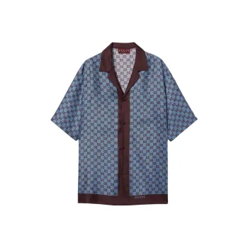 GUCCI FW25 Lido Collection Shirt Men's Light Blue