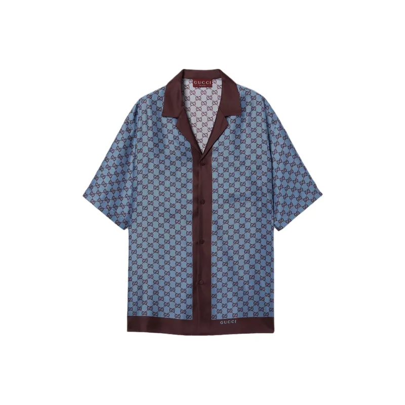 GUCCI FW25 Lido Collection Shirt Men's Light Blue-0