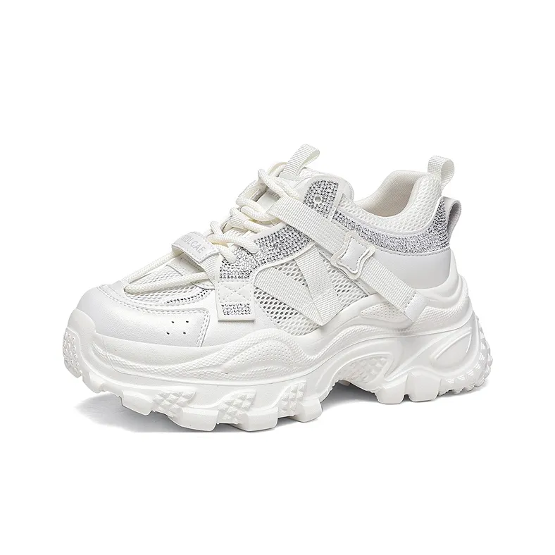 Golden Silk Rabbit Low Top Chunky Sneakers Women's-0