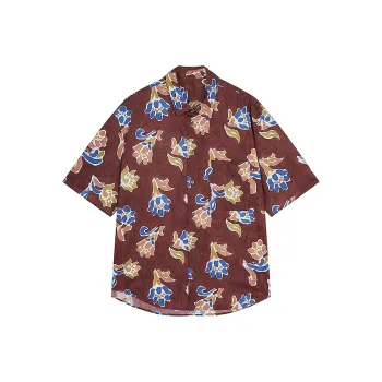 CROQUIS Shirt Men's 496 Blue Coffee Combo