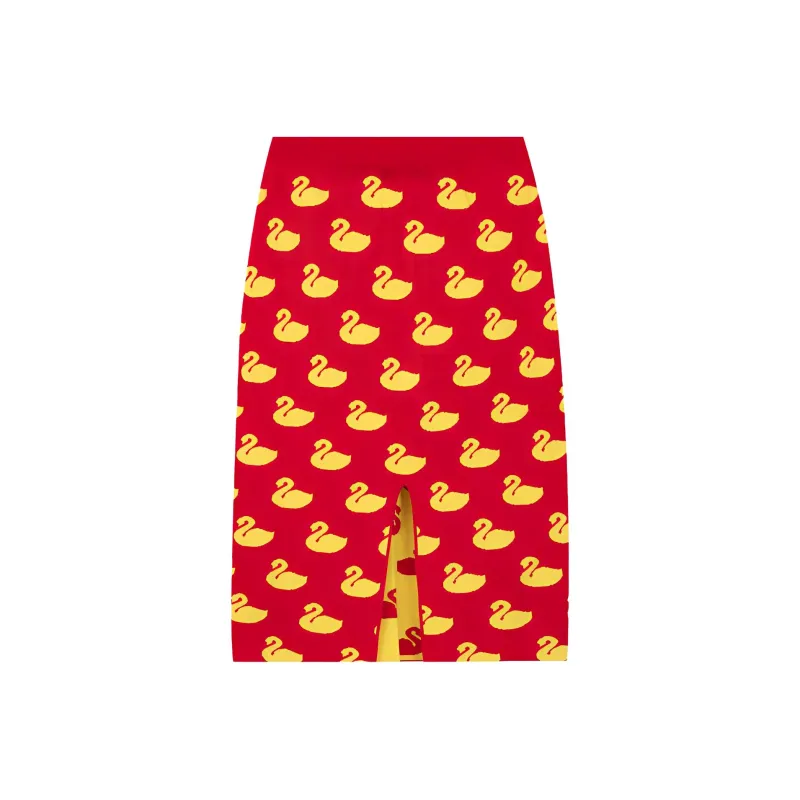 GCDS Knit Long Skirts Women's Red-1