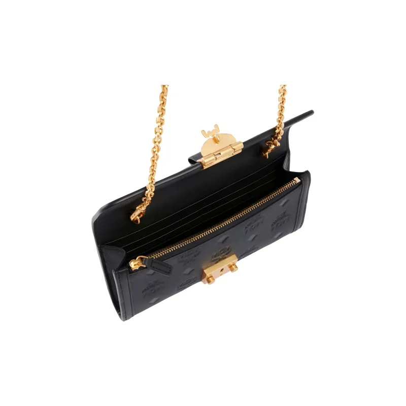MCM Tracy Visetos Full Grain Nappa Leather Shoulder Bag, Crossbody Bag, Wallet Tubas Women's Black-2