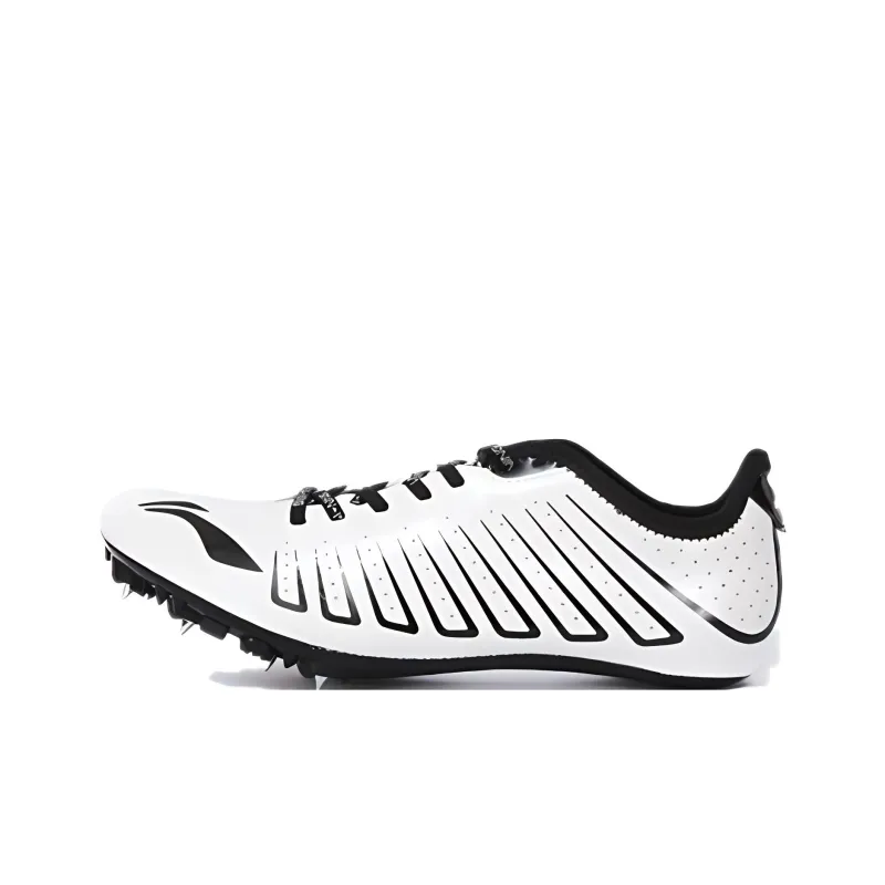 LiNing Abrasion Resistant Shock Absorbers Low Top Sprint Running Shoes Unisex White-0