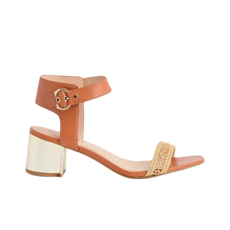 COACH Restored Marci One Strap Sandals 5.7cm Women's Orange-1