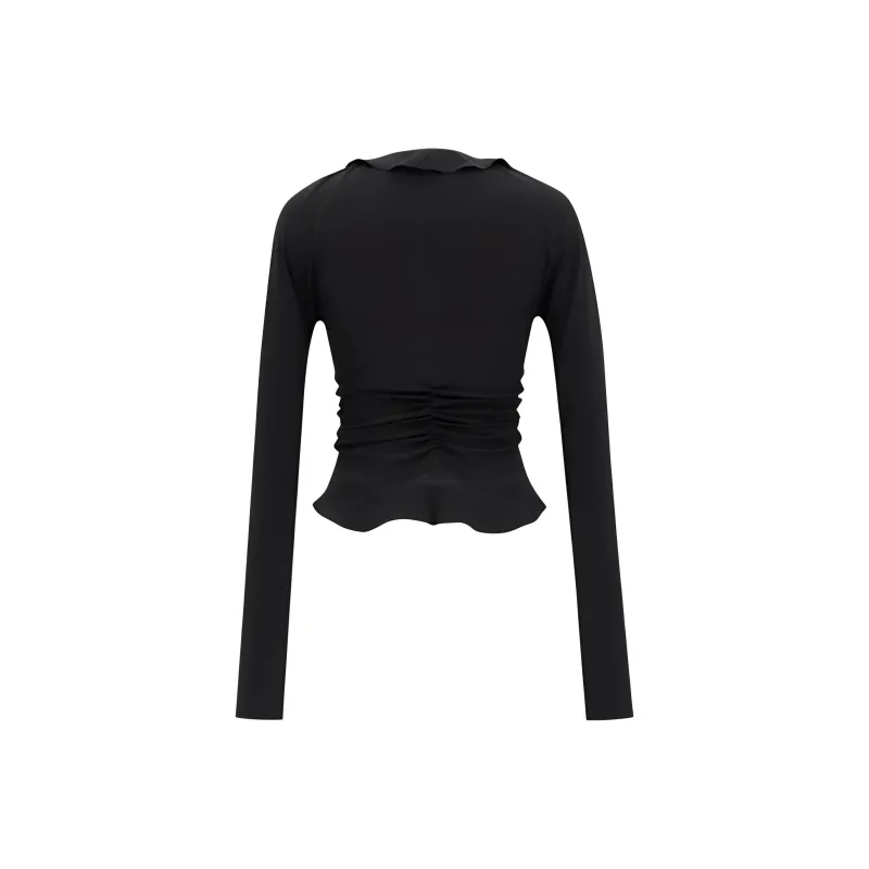 SAINT LAURENT Ruffled Long Sleeved Blouse-1