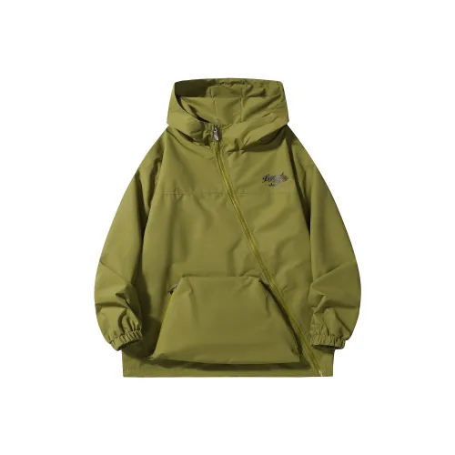 Jeep Windproof Warm Water-Repellent Water-Resistant Windbreaker Jacket Unisex Olive Green