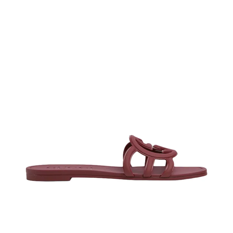 GUCCI Interlocking Slide Slippers Women's Red-1