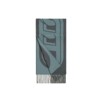 HERMES Cashmere Knit Scarves Men's Blue