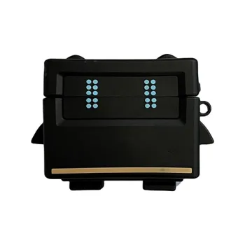 CHRROTA Compatibility With Apple AirPods 4 Silicone Cartoon Black Robot Headphone Cases