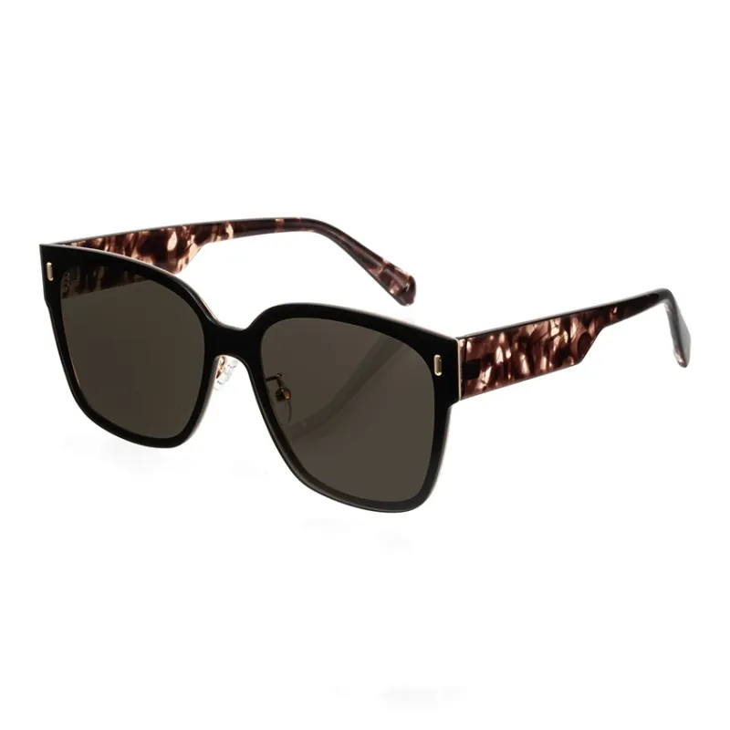 VIRDEN AERMAN TR/Memory Plastic Metal Square Sunglasses Unisex Black-1