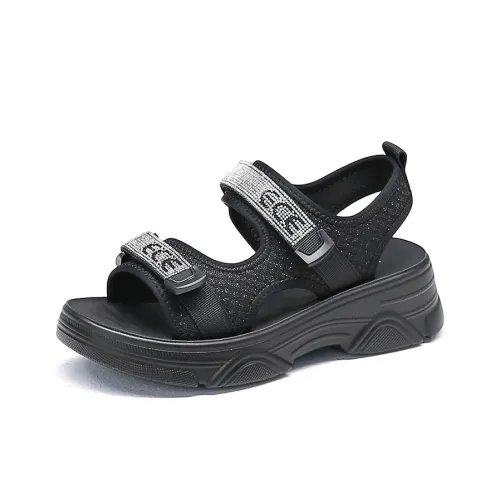 Spider King Beach Sandals Women's Black