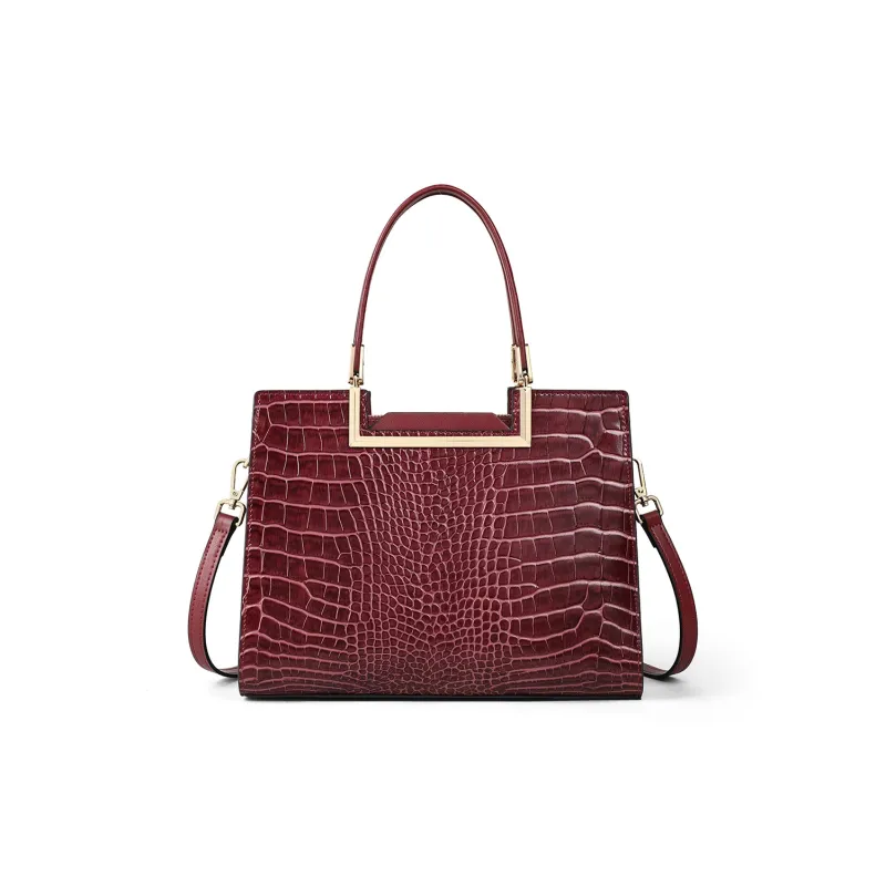 C°BANNER Cow Leather Shoulder Bag, Crossbody Bag, Handbag Medium Size Women's Burgundy-3