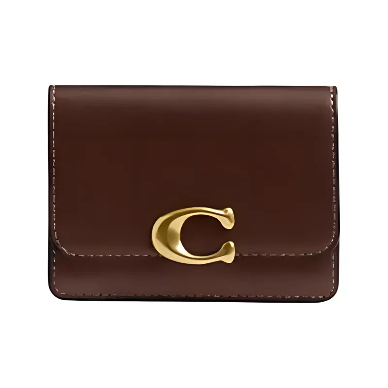 COACH Bandit Calfskin Coin Purses Wallets Mini Women's Maple-0