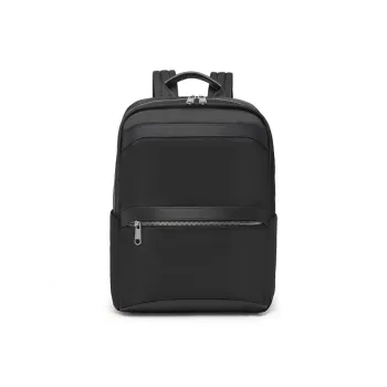 CROSSGEAR Top Grain Cow Leather Backpack Unisex Black