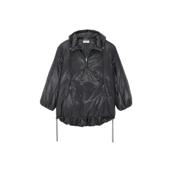 SAINT LAURENT Cassandre Logo embossed Hooded Raincoat