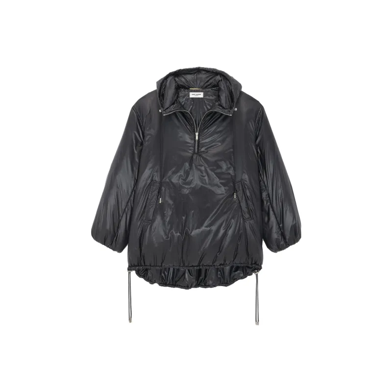 SAINT LAURENT Cassandre Logo embossed Hooded Raincoat-0