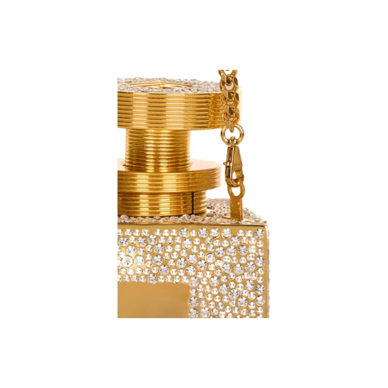 BALMAIN ABS Evening Bag, One Shoulder Clutch Women's Gold-5