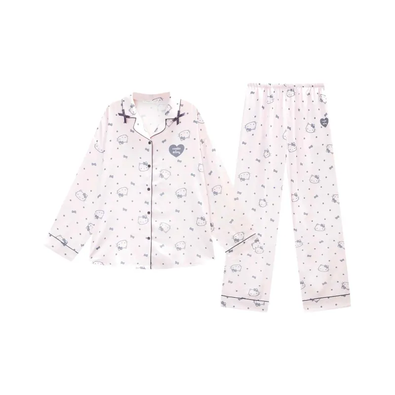 GUKOO x Hello Kitty Sanrio Series Pajama Set Women's Violet Pink-0
