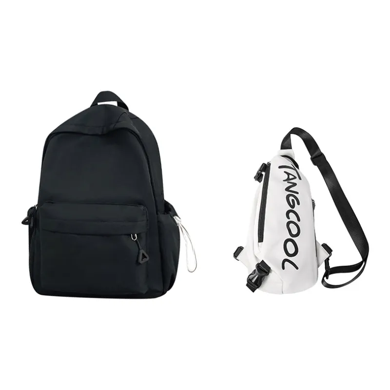 TANGCOOL Nylon Backpack Unisex White/Black/Pink/Blue/Yellow-81