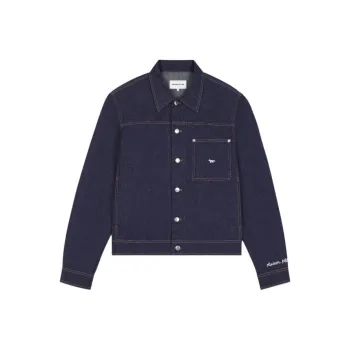 Maison Kitsune Logo embroidered Denim Jacket