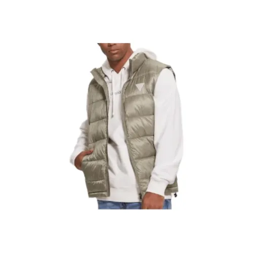GUESS Ultra-Lightweight Puffer Vest Vest Men's Green