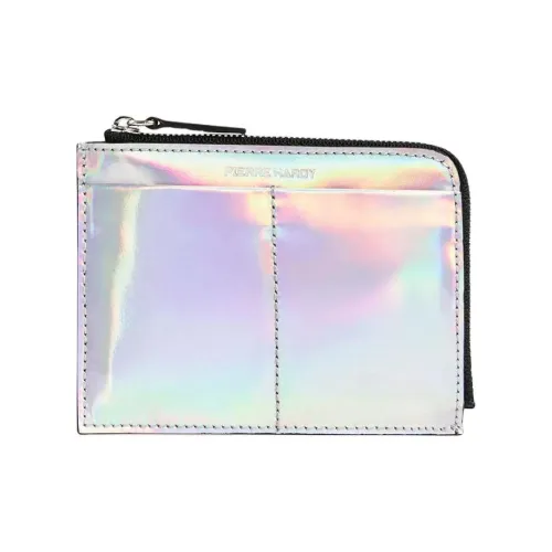 PIERRE HARDY Iridescent Patent Leather Calfskin Coin Purse Unisex Iridescent Opal