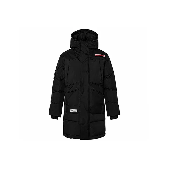 Kappa Colorblock Letter Hooded Mid Length Down Jacket Unisex-8