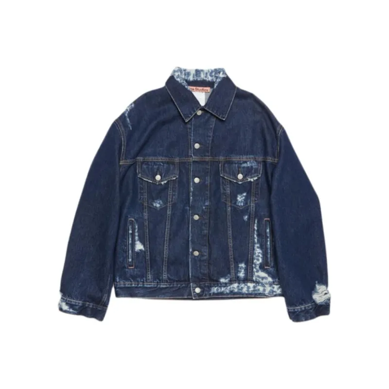 Acne Studios Relaxed Fit Distressed Denim Jacket-0