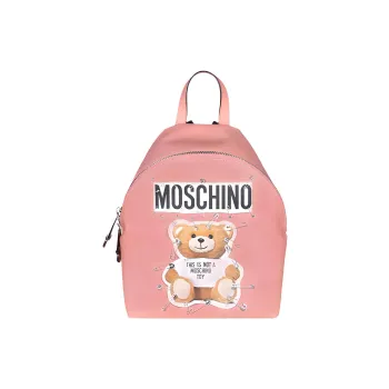 MOSCHINO PLAYBOY Collaboration Leather Backpack Women's Pink
