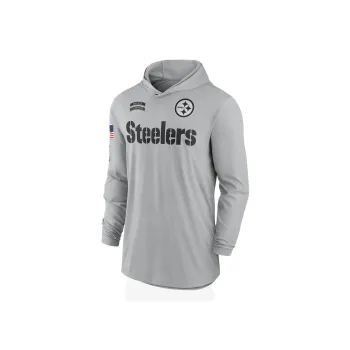 Nike Pittsburgh Steelers Salute To Service Edge Mascot Lockup Men’s Nike Dri-FIT Nfl Long-Sleeve Hooded Top