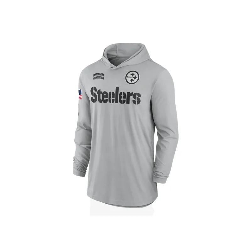 Nike Pittsburgh Steelers Salute To Service Edge Mascot Lockup Men’s Nike Dri-FIT Nfl Long-Sleeve Hooded Top-0