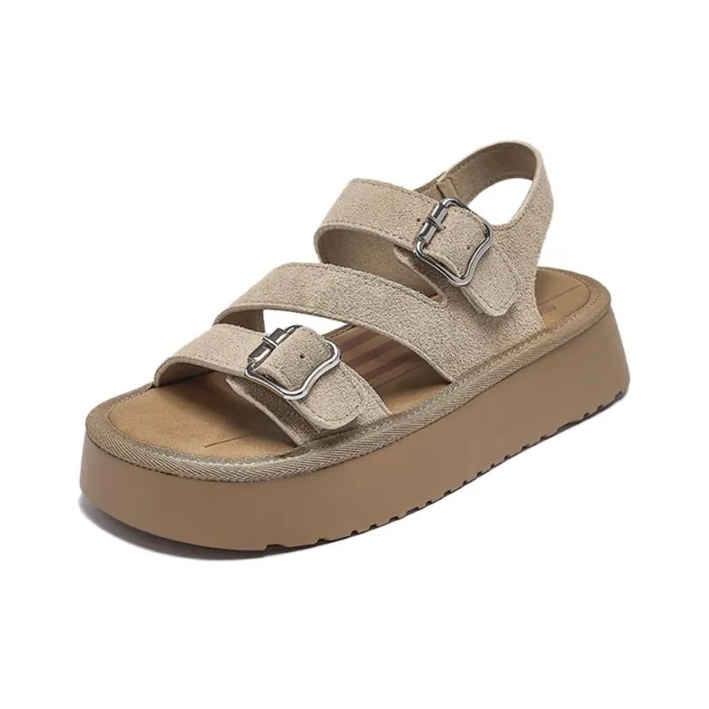 AGSDON Beach Sandals Women's Khaki-1