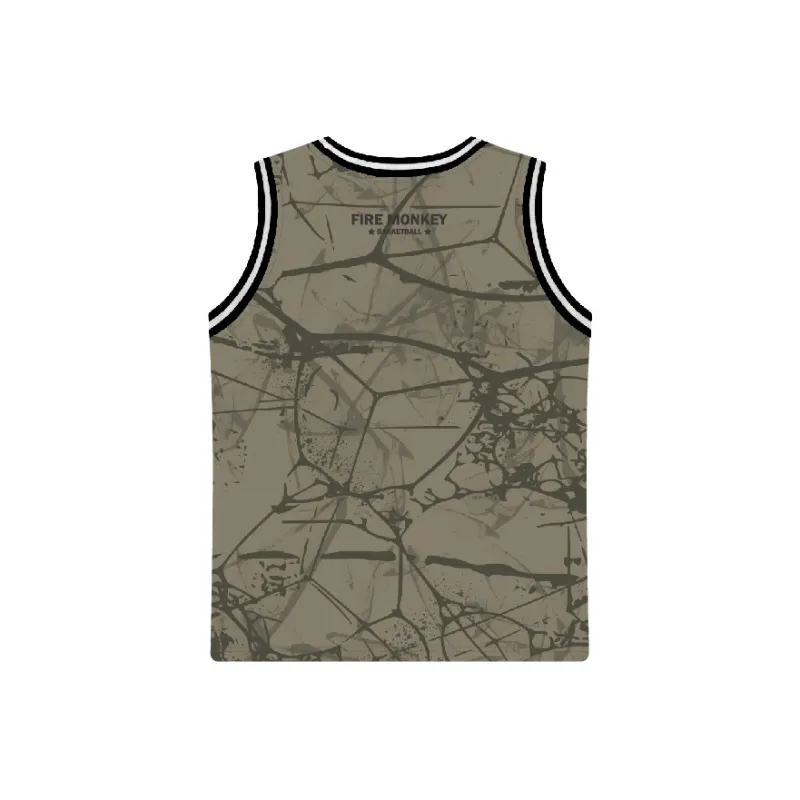 FireMonkey Basketball Jersey Unisex Gray Green Jasper-1