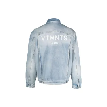 VTMNTS Logo Embroidered Button Up Denim Jacket
